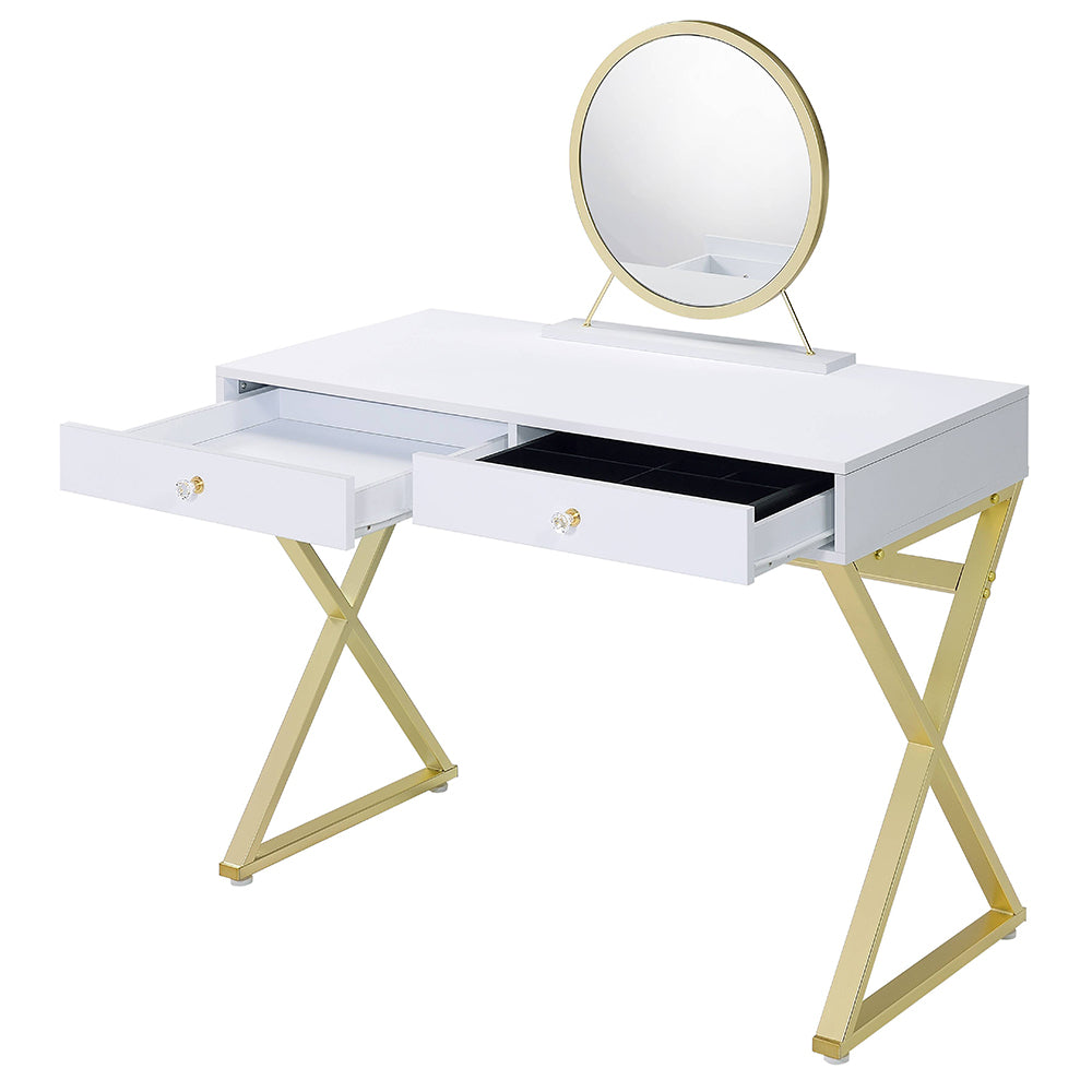 Coleen Vanity Desk W/Mirror & Jewelry Tray