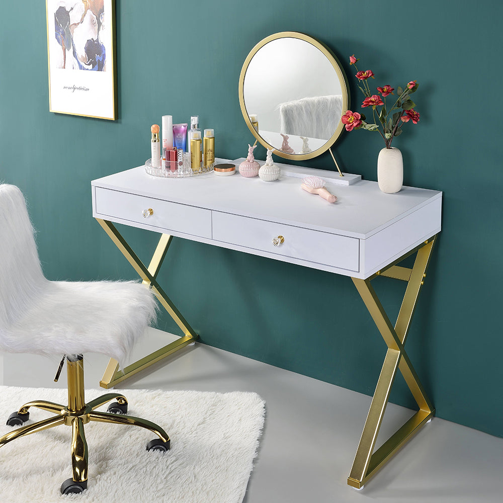Coleen Vanity Desk W/Mirror & Jewelry Tray