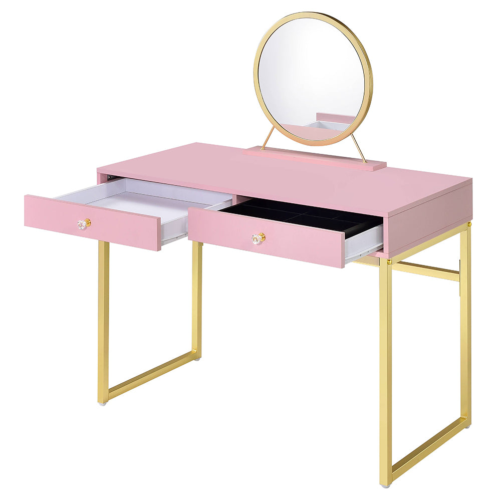 Coleen Vanity Desk W/Mirror & Jewelry Tray