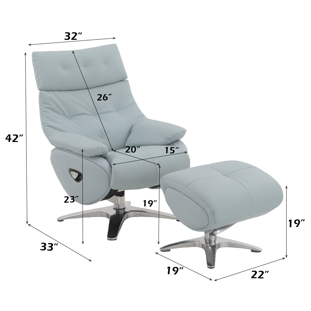 Janella MOTION ACCENT CHAIR W/SWIVEL & OTTOMAN