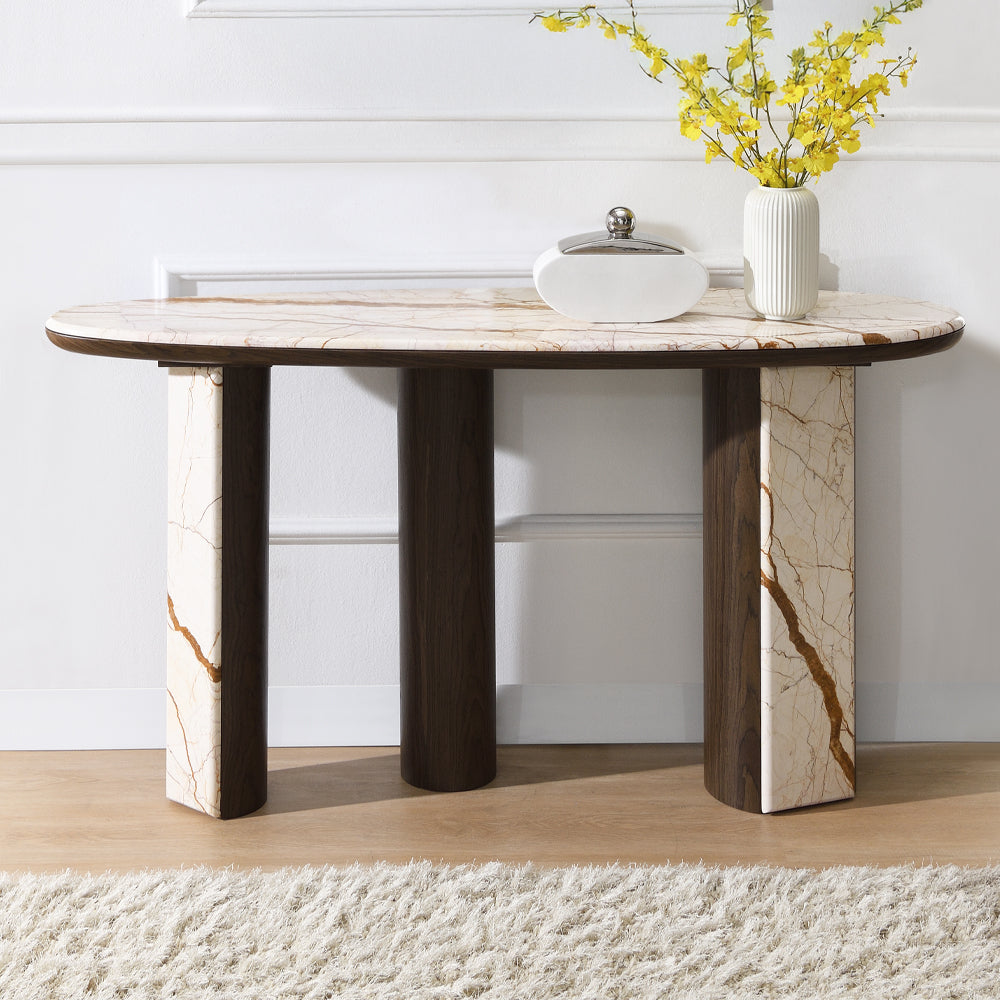 Haidar Console Table W/Marble Top