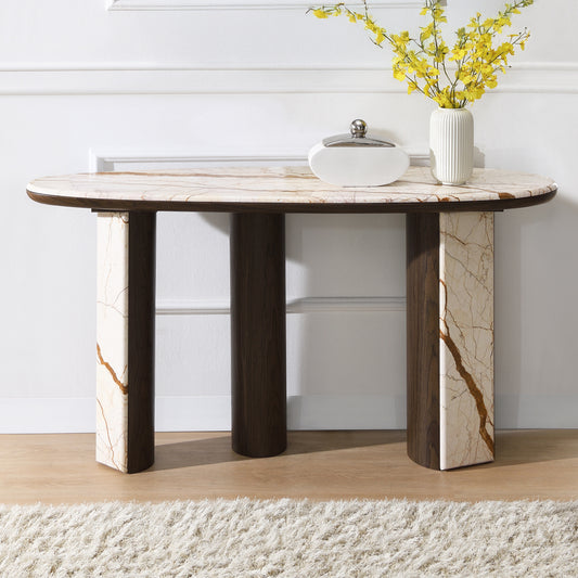 Haidar Console Table W/Marble Top