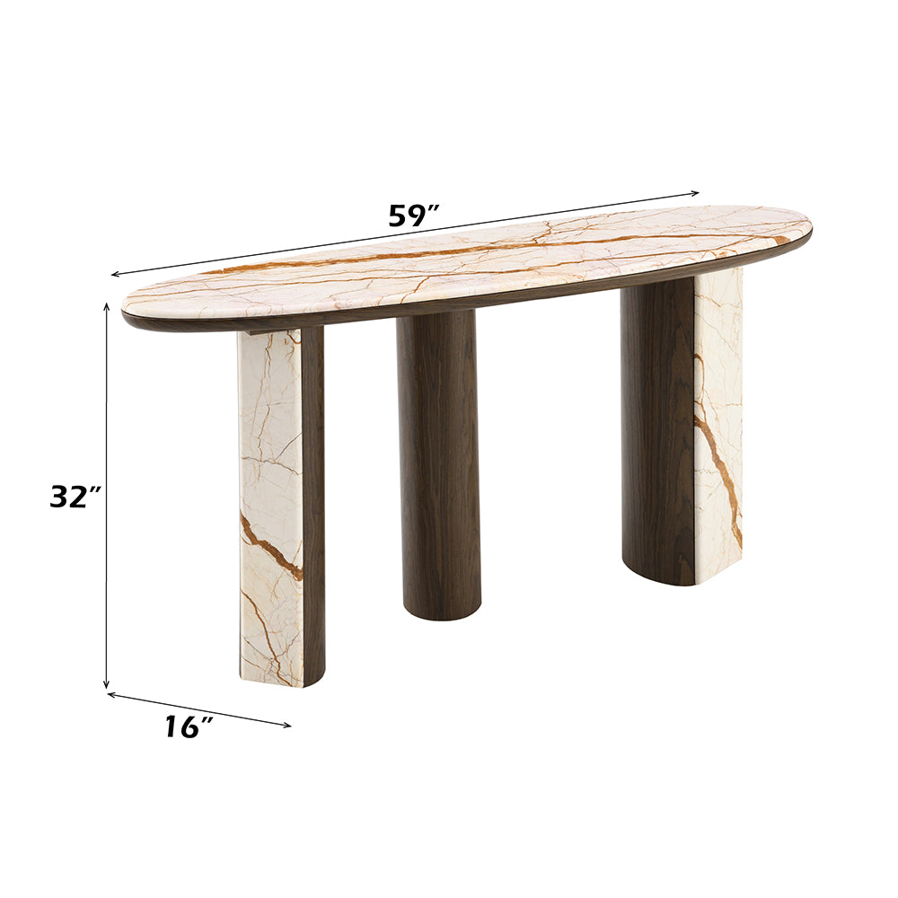 Haidar Console Table W/Marble Top
