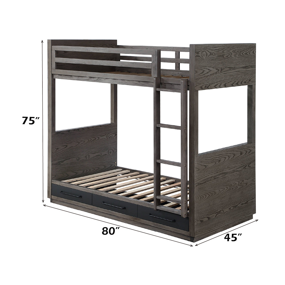 Estevon Twin/Twin Bunk Bed W/Storage