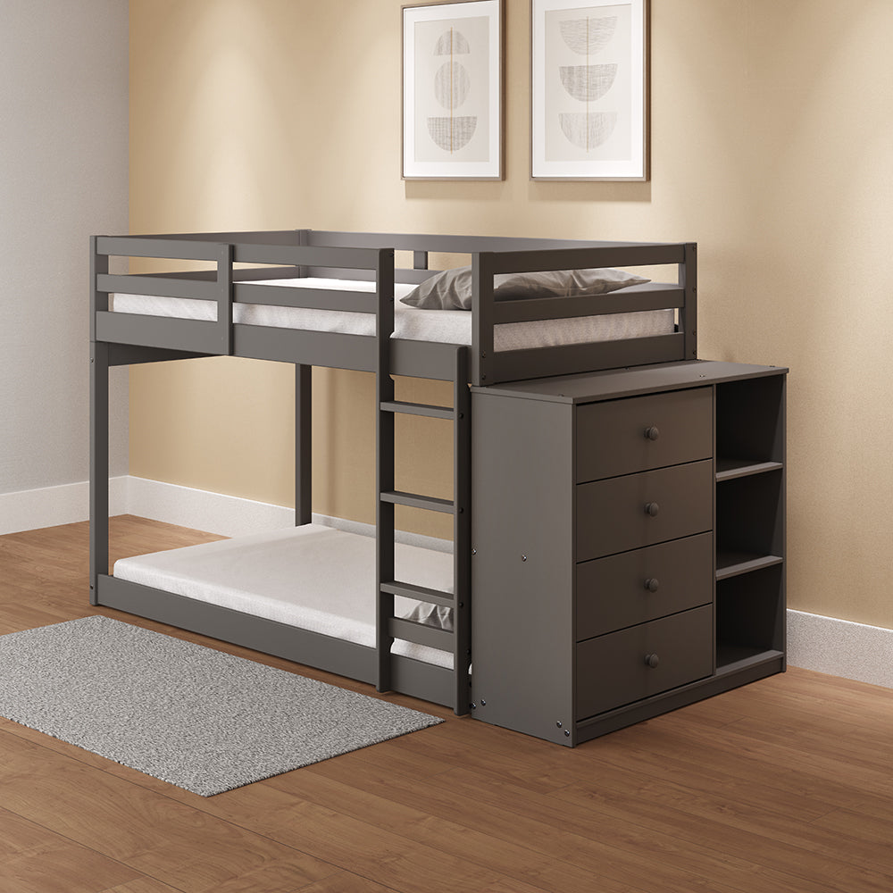 Gaston Twin/Twin Bunk Bed W/4 Drawers & 3 Compartments