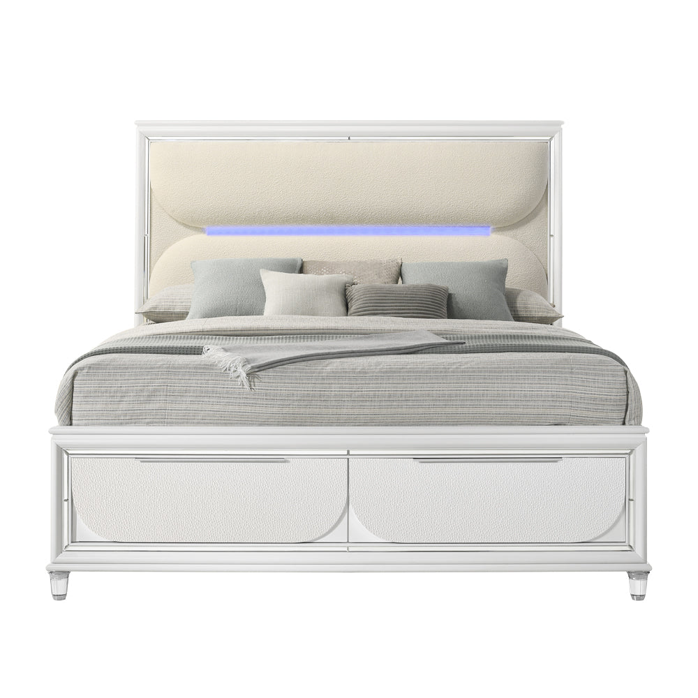Tarian Queen Bed W/LED & Storage