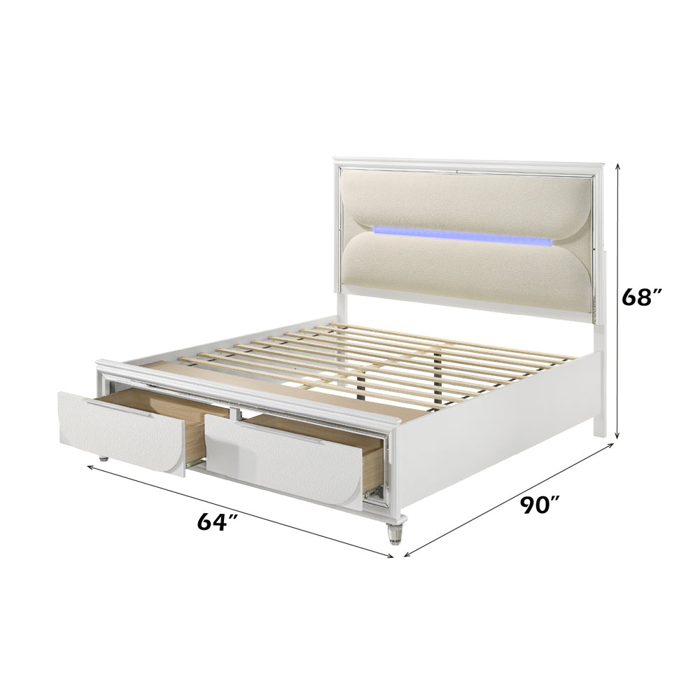 Tarian Queen Bed W/LED & Storage