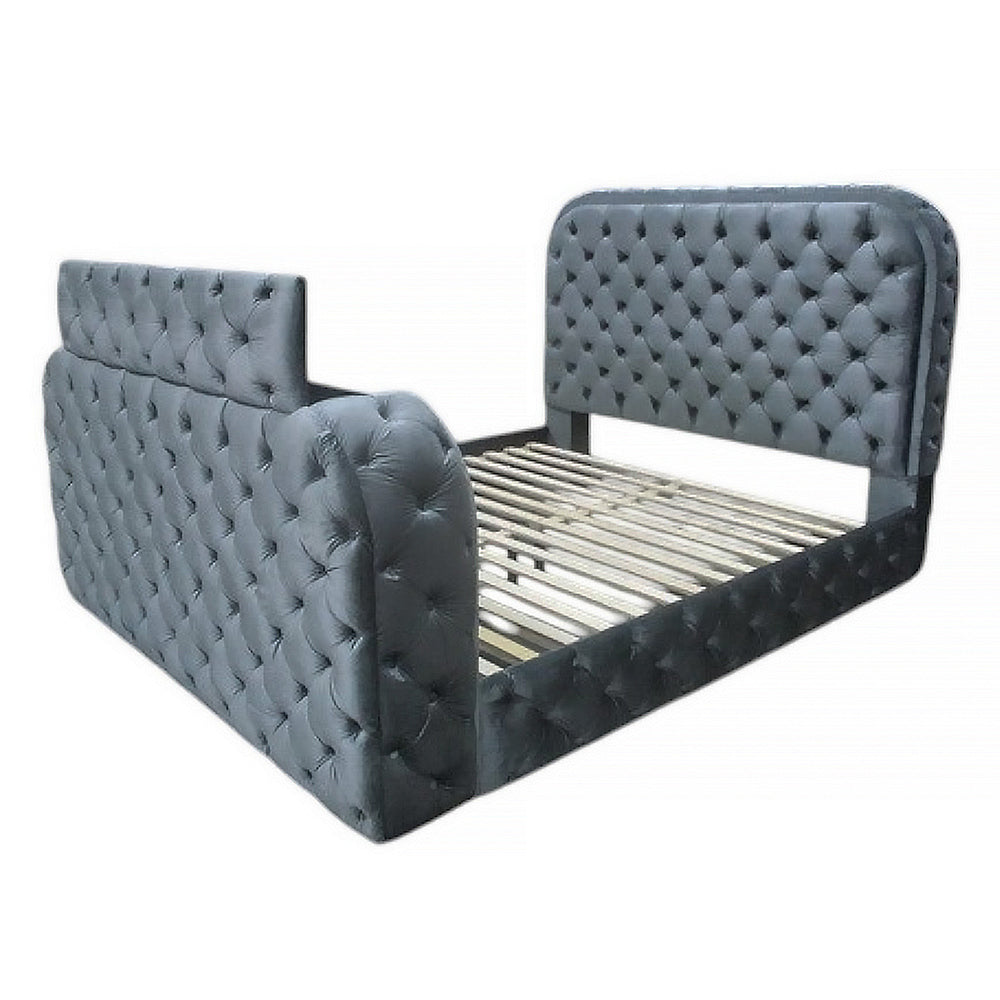 Kana Queen Bed w/LED, Fireplace & TV Stand