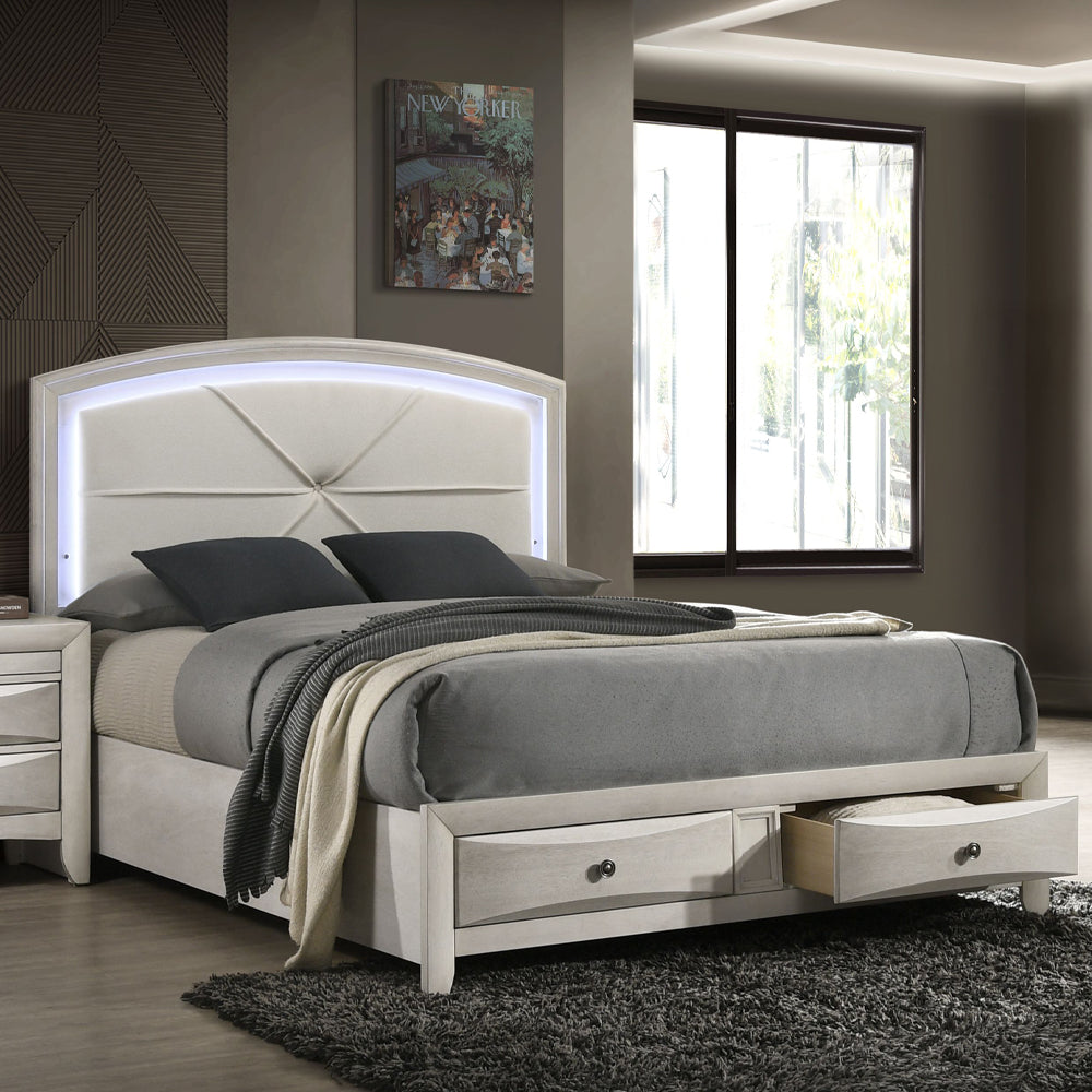 Ramondi EK Bed w/Storage & LED