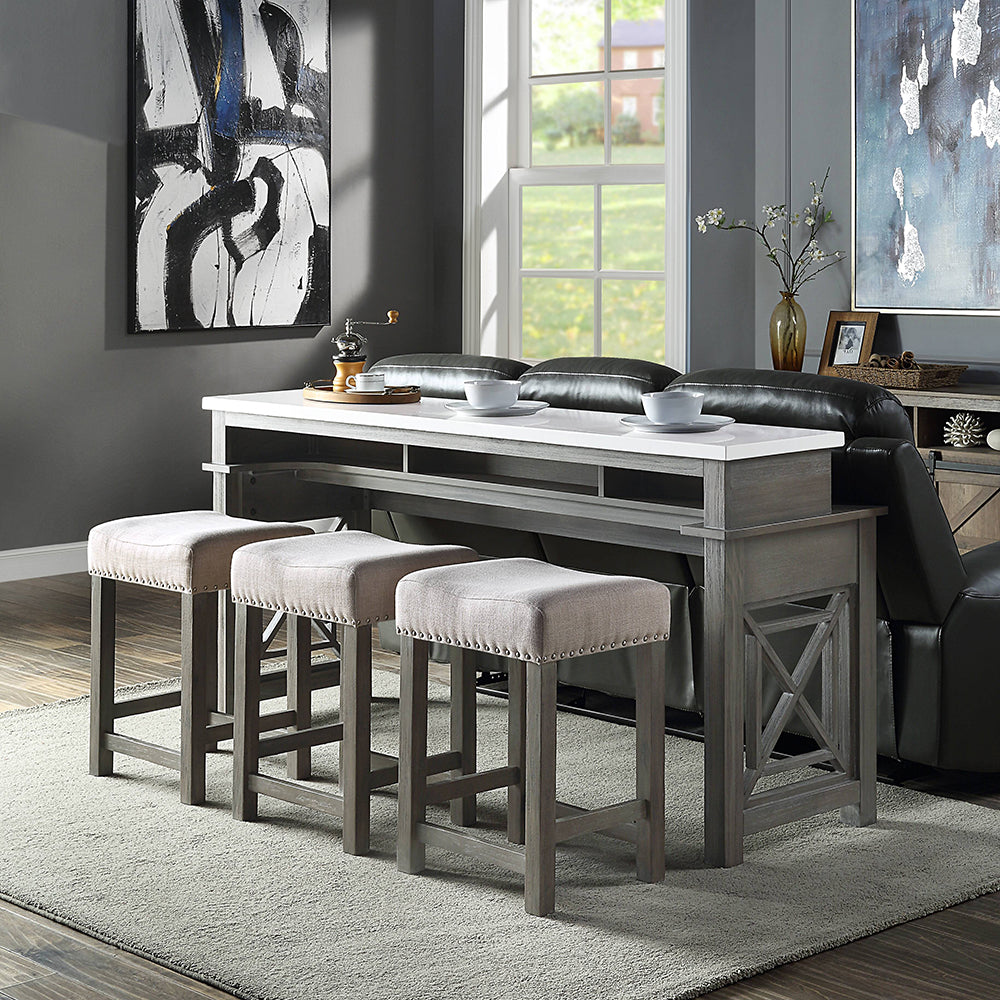 Wandella 4PC Pack Counter Height Table Set W/USB