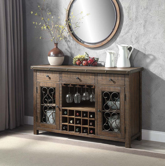 Raphaela Server W/Cup Holder & Wine Rack