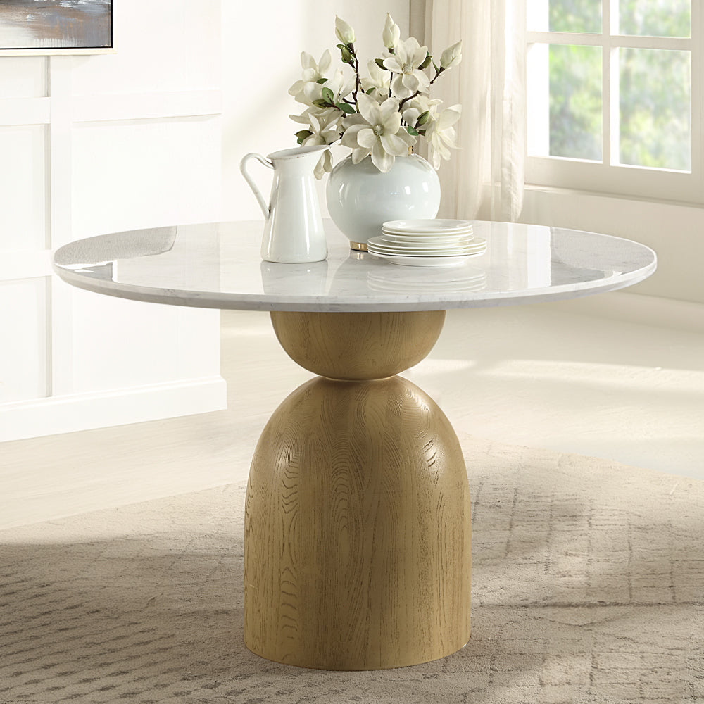 Kala Round Dining Table w/Marble Top