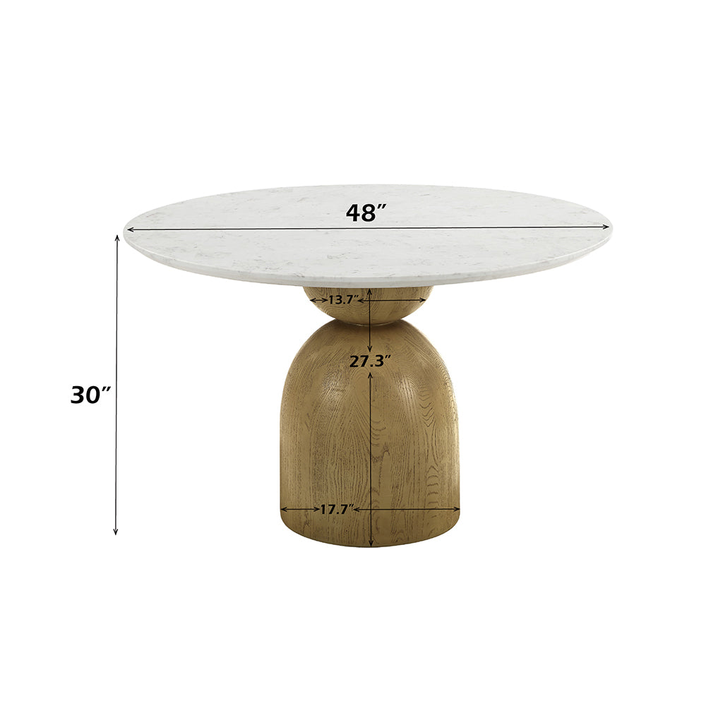 Kala Round Dining Table w/Marble Top