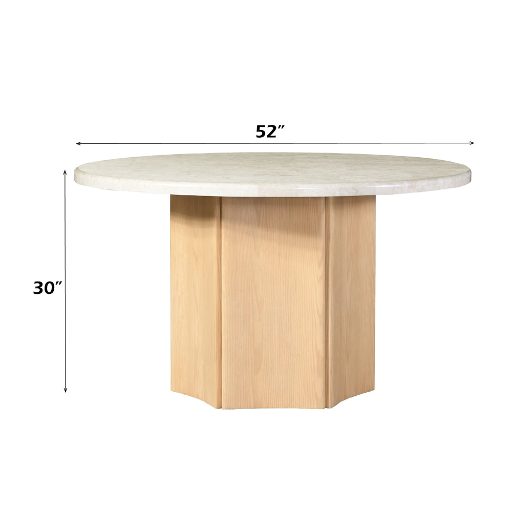 Qwin Round Dining Table W/Marble Top
