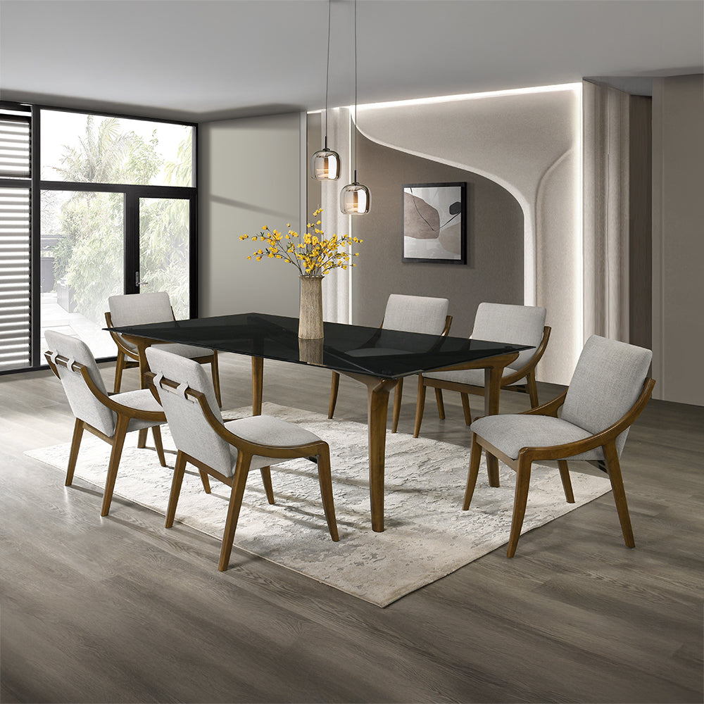 Danzel Dining Table w/Glasss Top