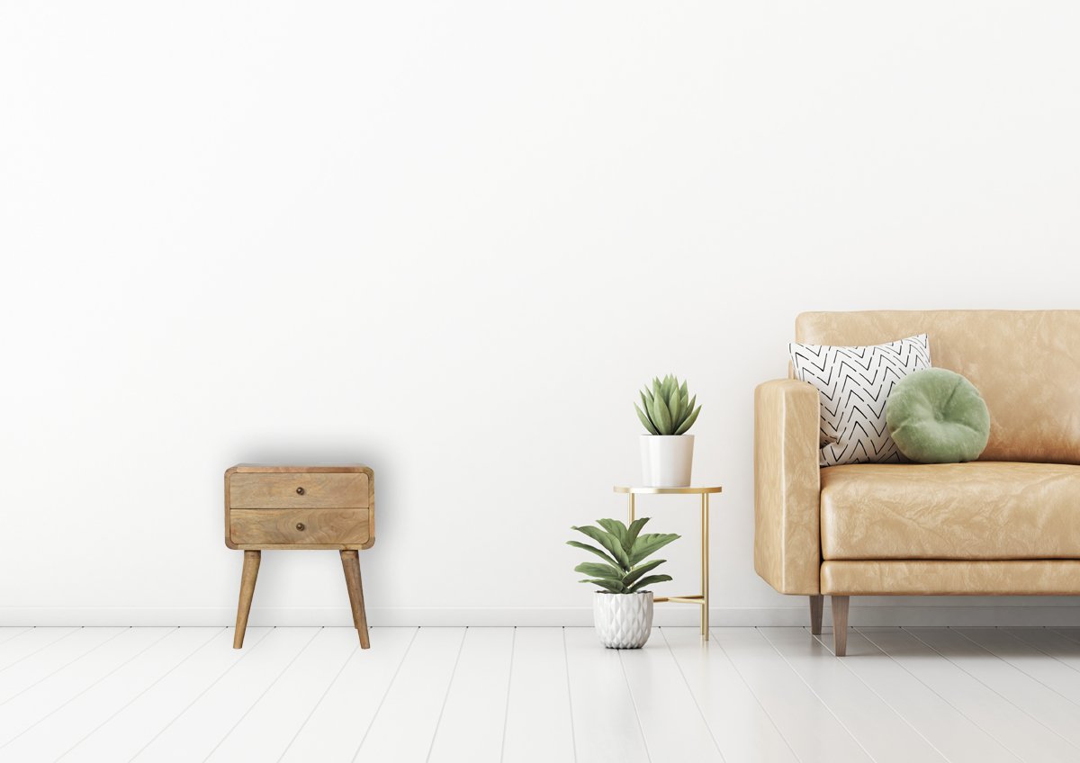 Curved Oak-ish nightstand