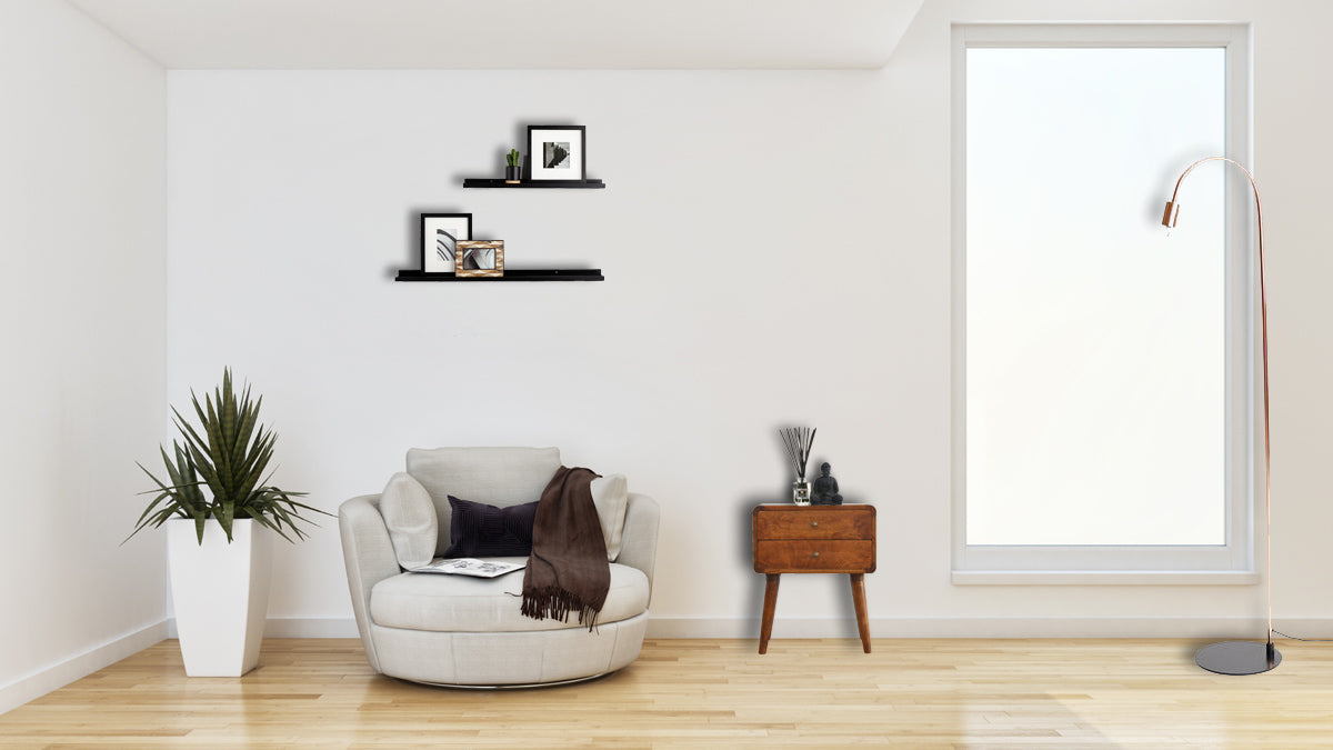 Curved Chestnut nightstand