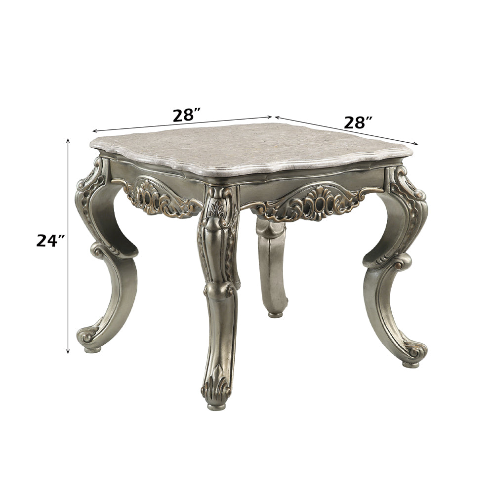 Miliani End Table W/Marble Top