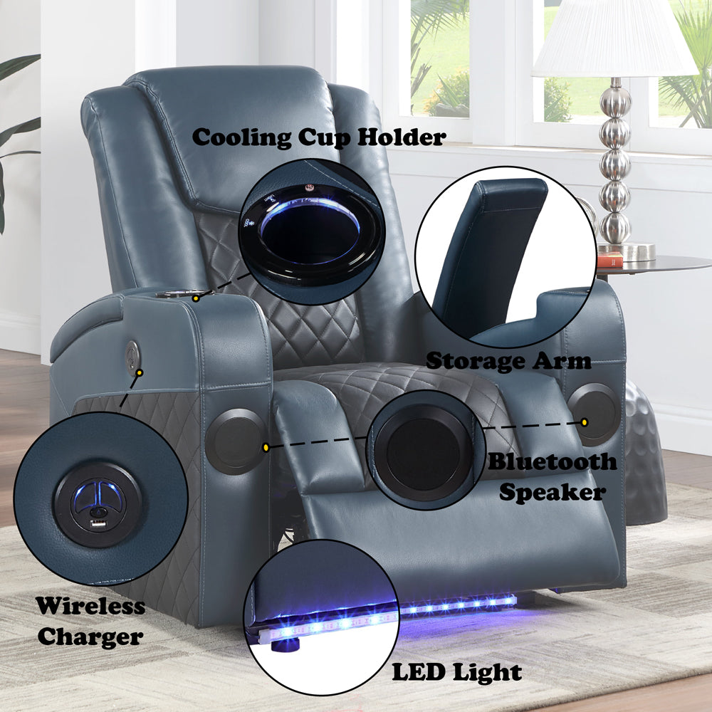 Alair Power Motion Recliner W/Bluetooth, Wireless Charger & Cupholder