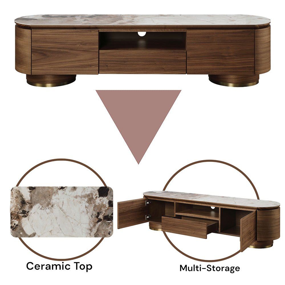 Willene TV Stand w/Ceramic Top