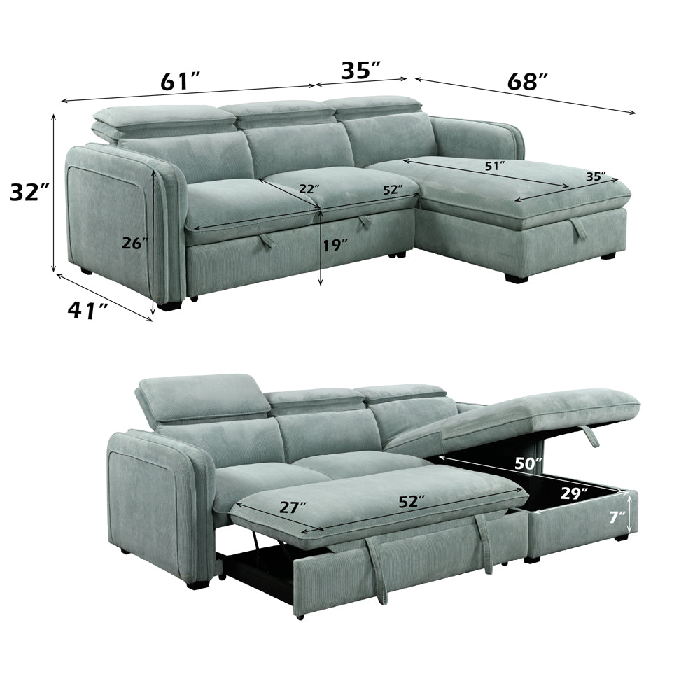 Zavala Sectional Sofa W/Sleeper & Storage
