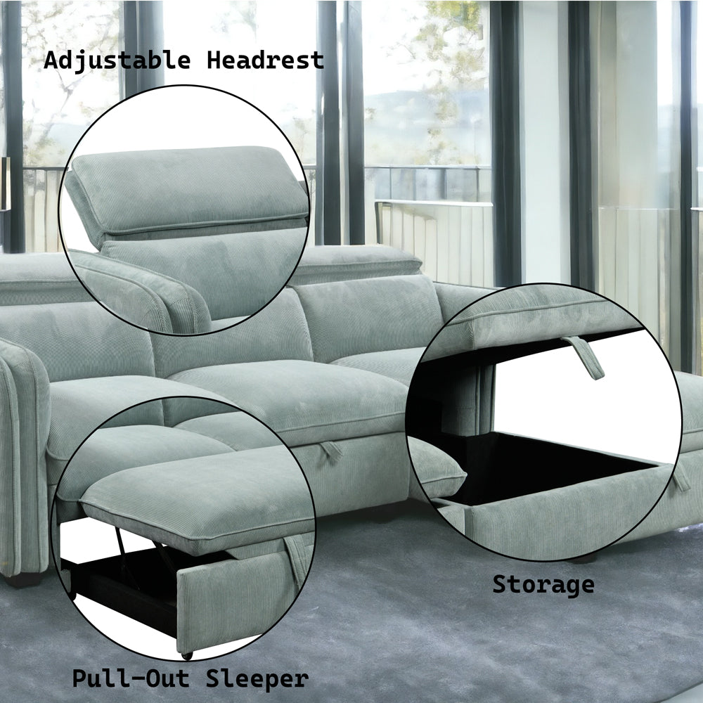 Zavala Sectional Sofa W/Sleeper & Storage