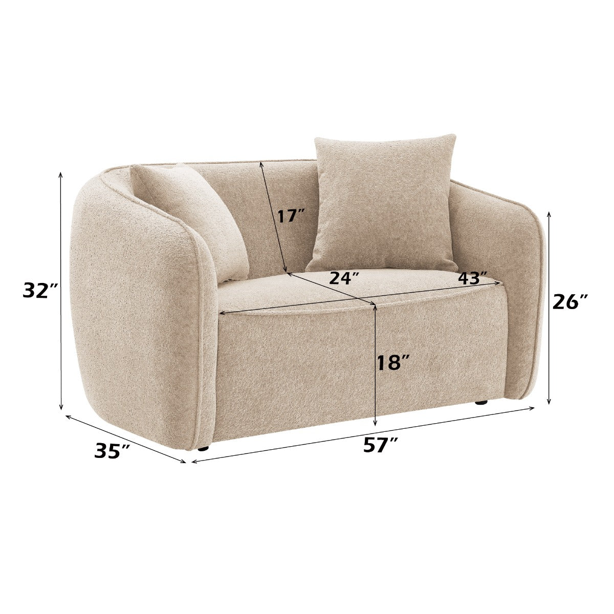Keith Loveseat w/2 Pillows