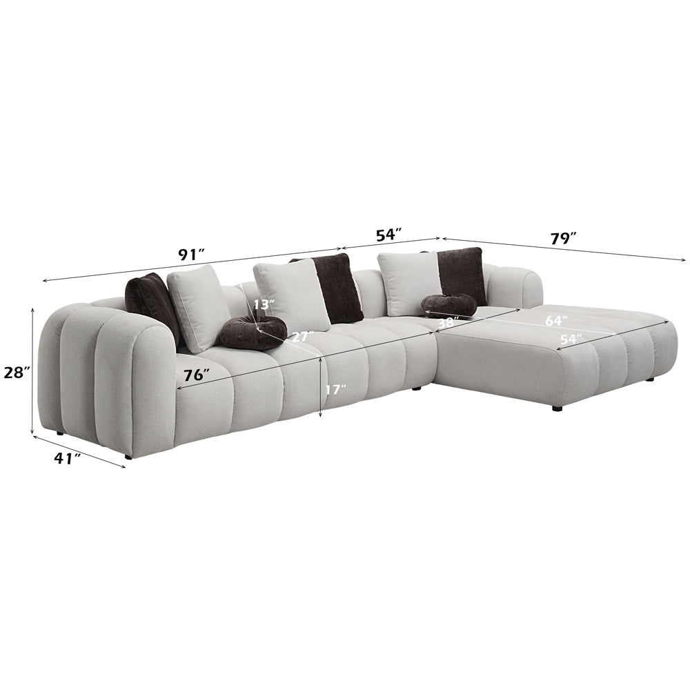 Manilla Sectional Sofa w/8 Pillows
