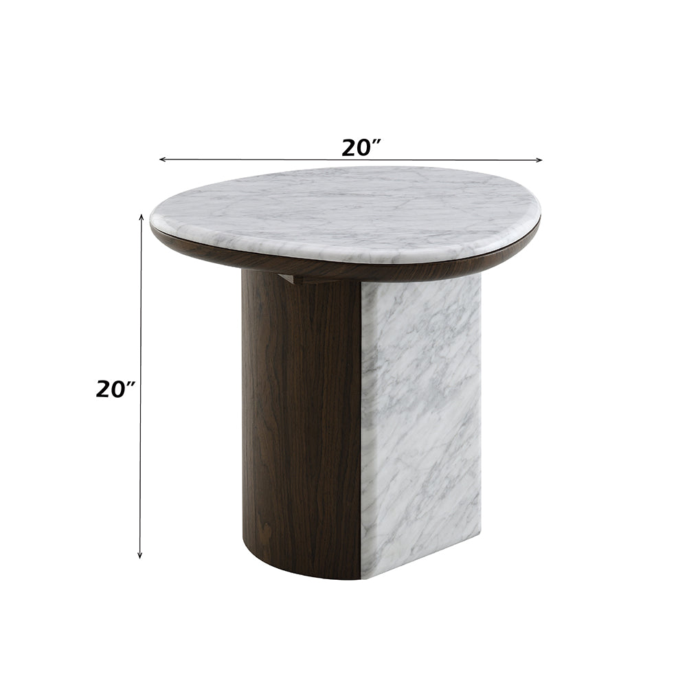 Haidar End Table w/Natural Marble