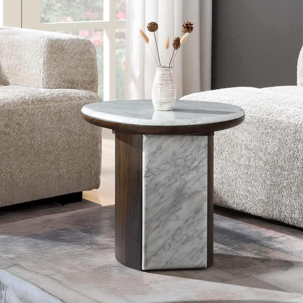 Haidar End Table w/Natural Marble