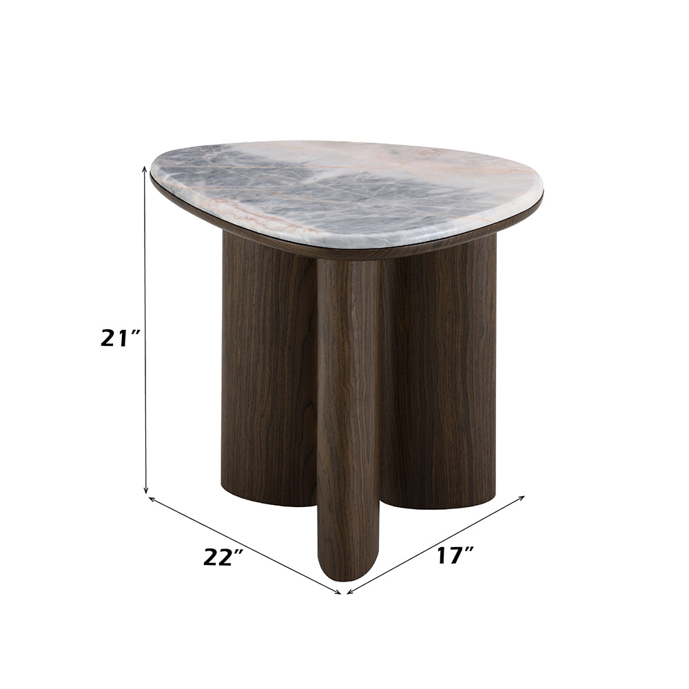 Hanale End Table w/Natural Marble