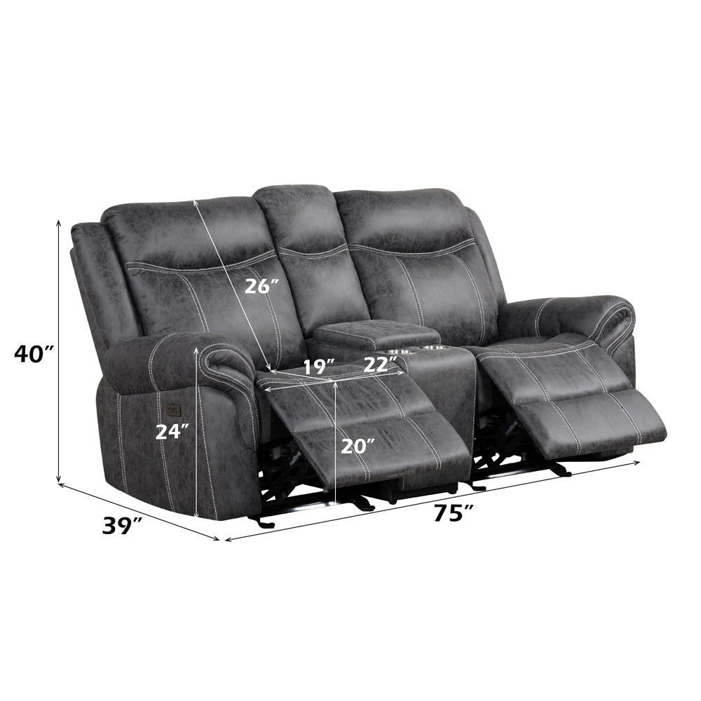 Zubaida Power Motion Loveseat w/USB