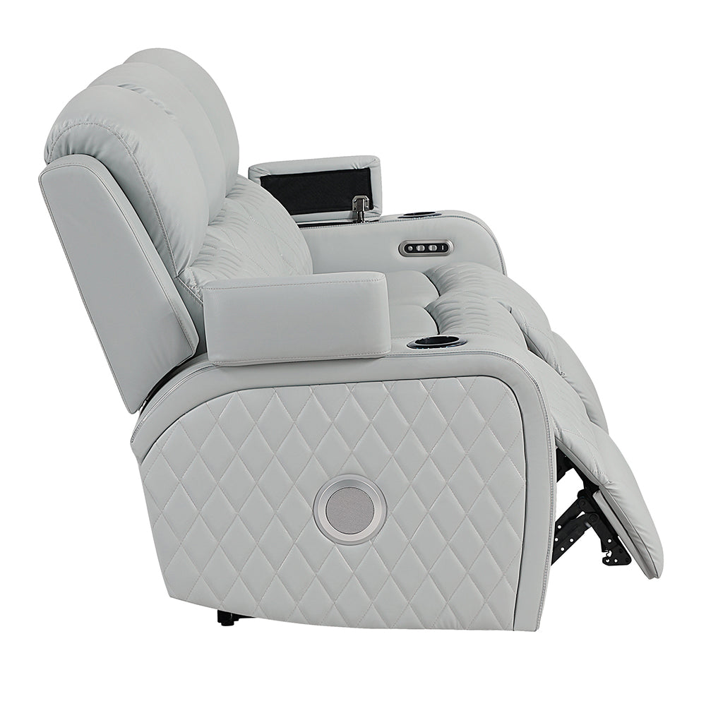 Elonzo Power Motion Sofa w/LED, Power Headrest & Speaker