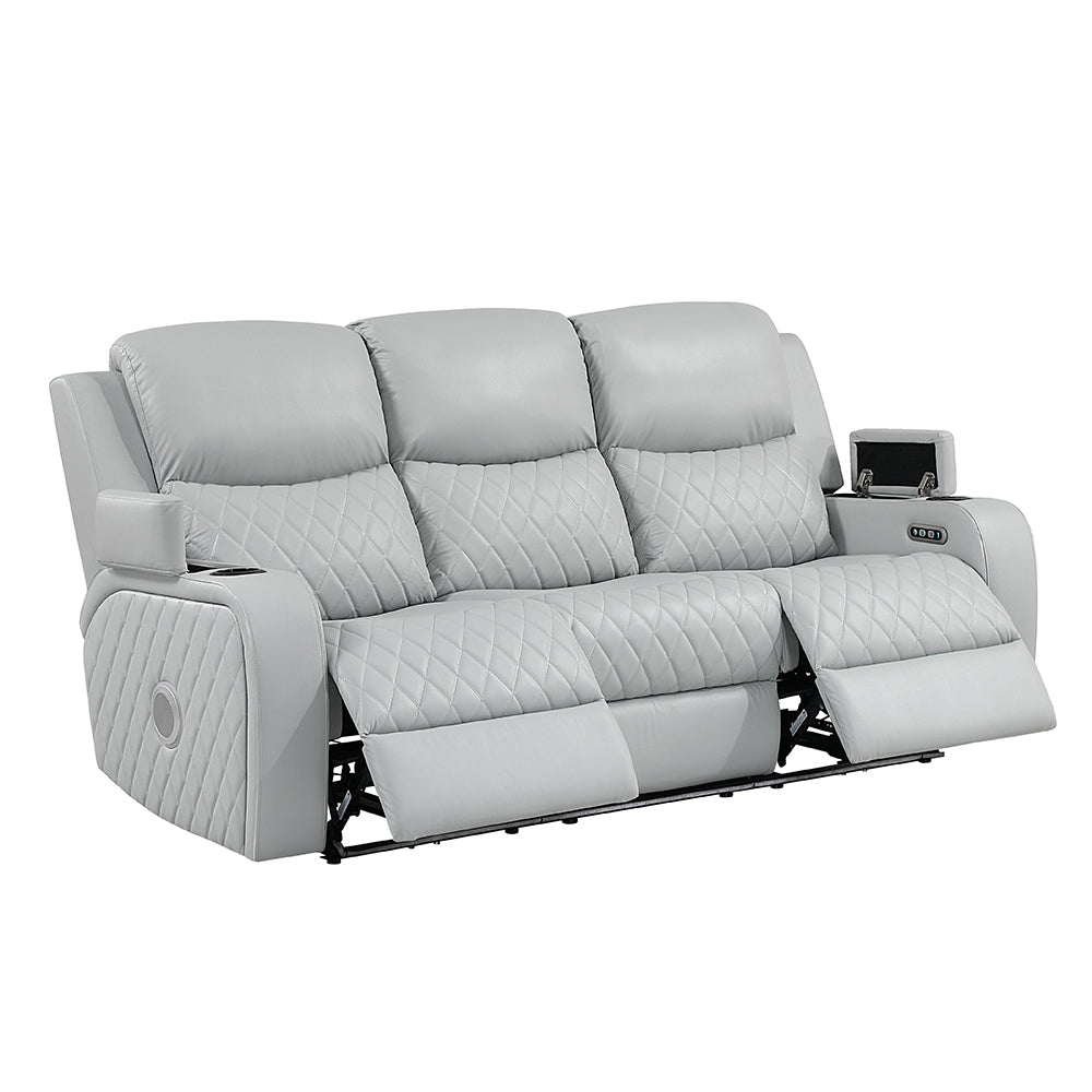 Elonzo Power Motion Sofa w/LED, Power Headrest & Speaker