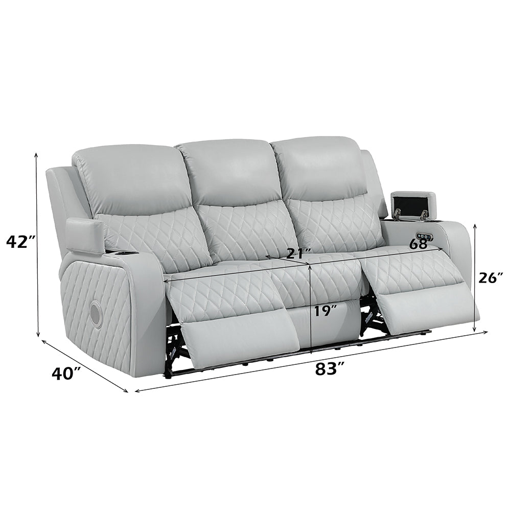 Elonzo Power Motion Sofa w/LED, Power Headrest & Speaker