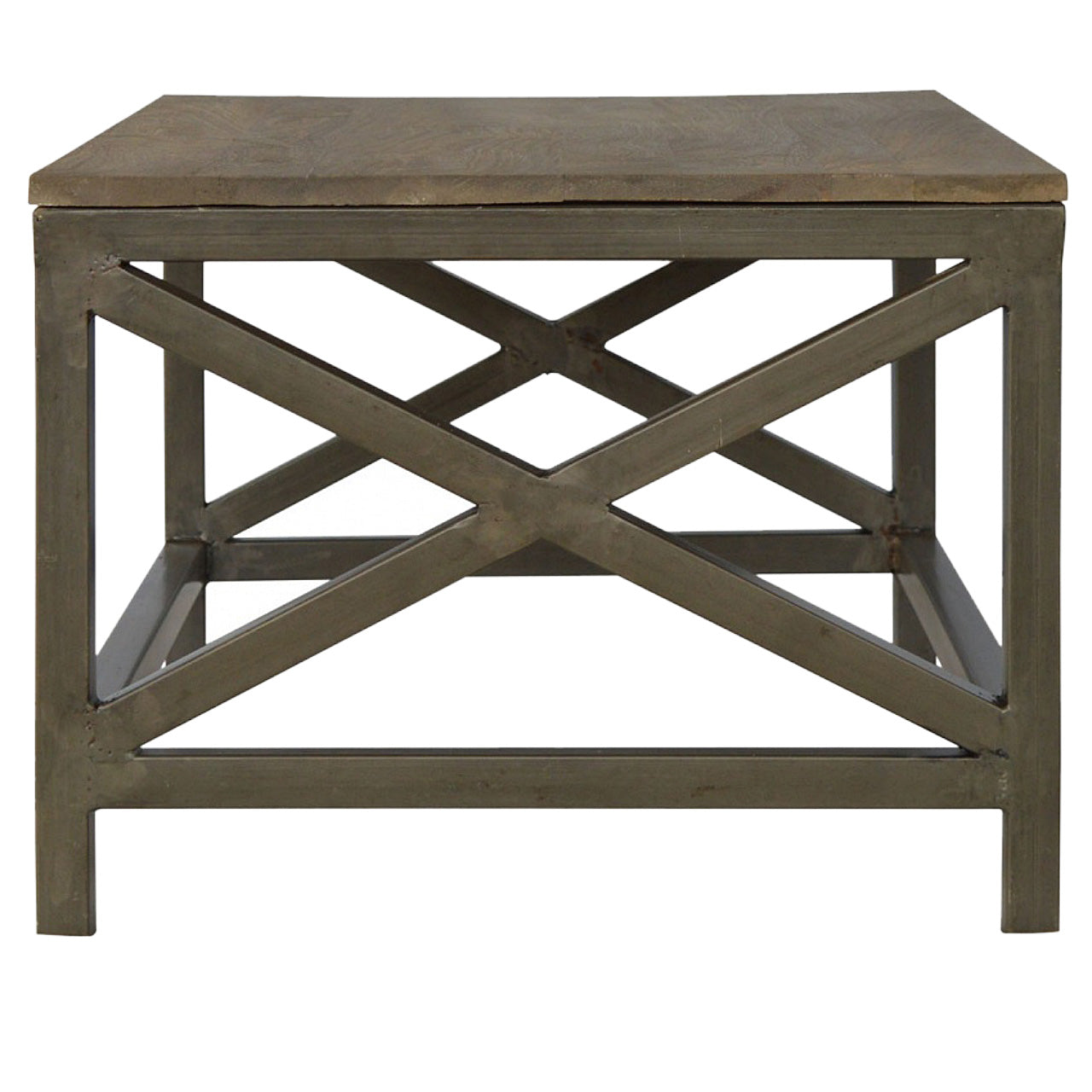 Industrial Cross Metal Oatmeal Coffee Table