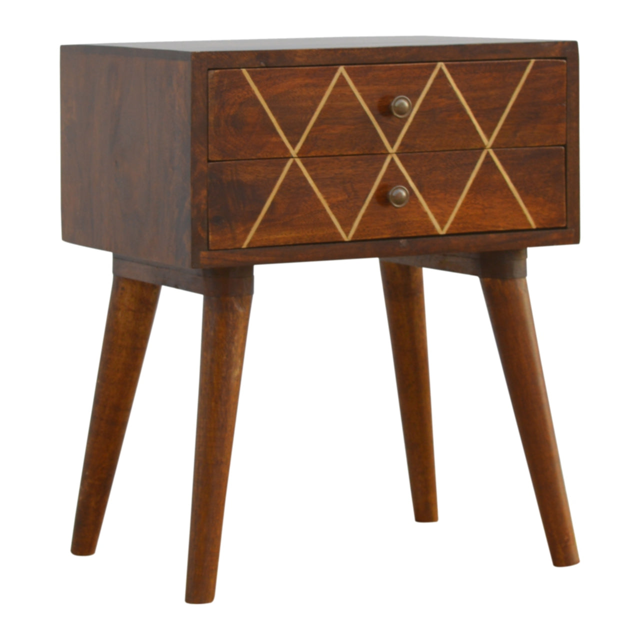 Geo Brass Inlay Nightstand