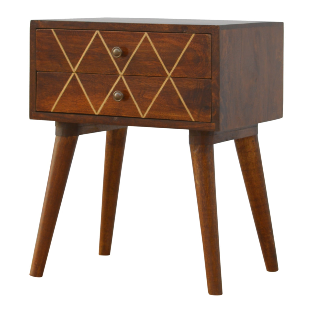 Geo Brass Inlay Nightstand