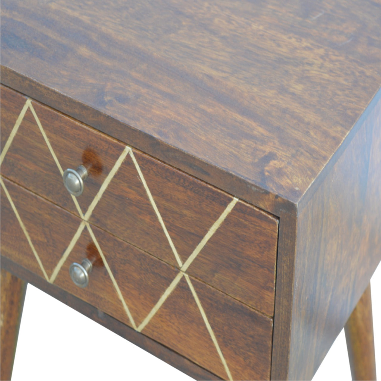 Geo Brass Inlay Nightstand