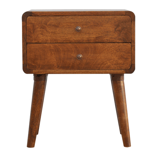 Curved Chestnut nightstand