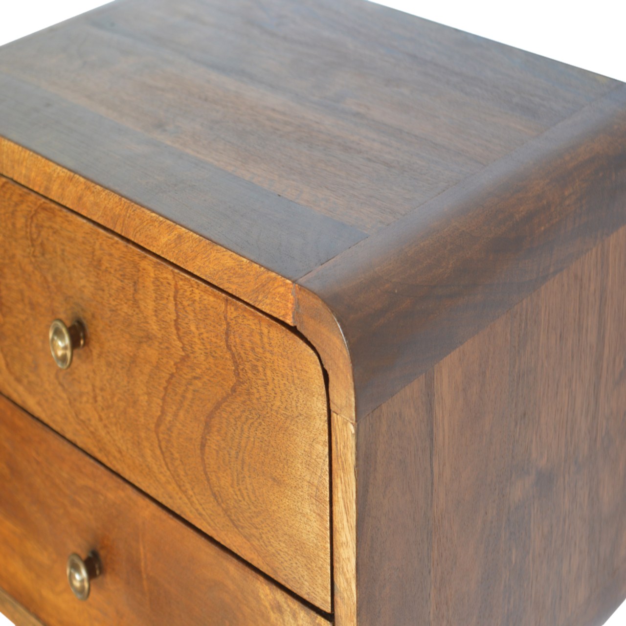 Floating Curved Chestnut nightstand