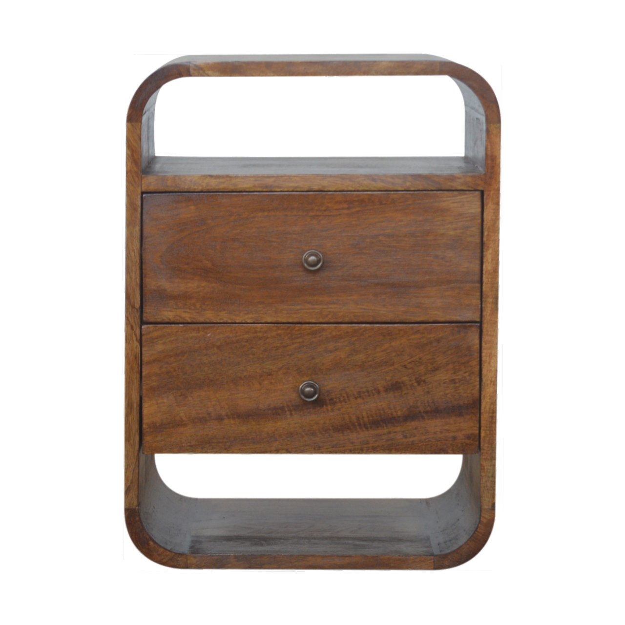 Chestnut Curve 2 Drawer nightstand